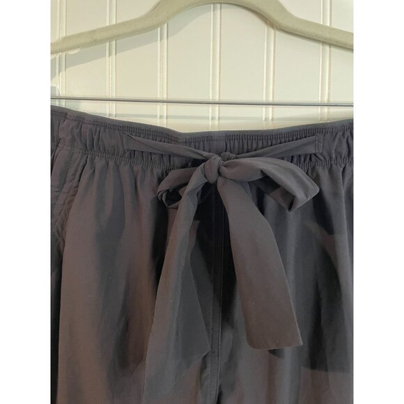 Paskho Black Elastic Waist Tie Pants L Polyester & Elastane Womens Casual Wear - Picture 9 of 16